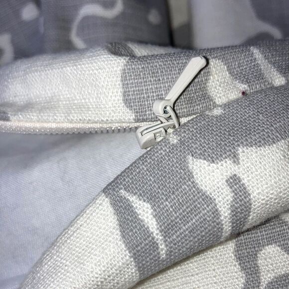 POTTERY BARN Pomegranate Floral Pillow Cream and gray Cover 22 x 22 inches - Picture 7 of 11